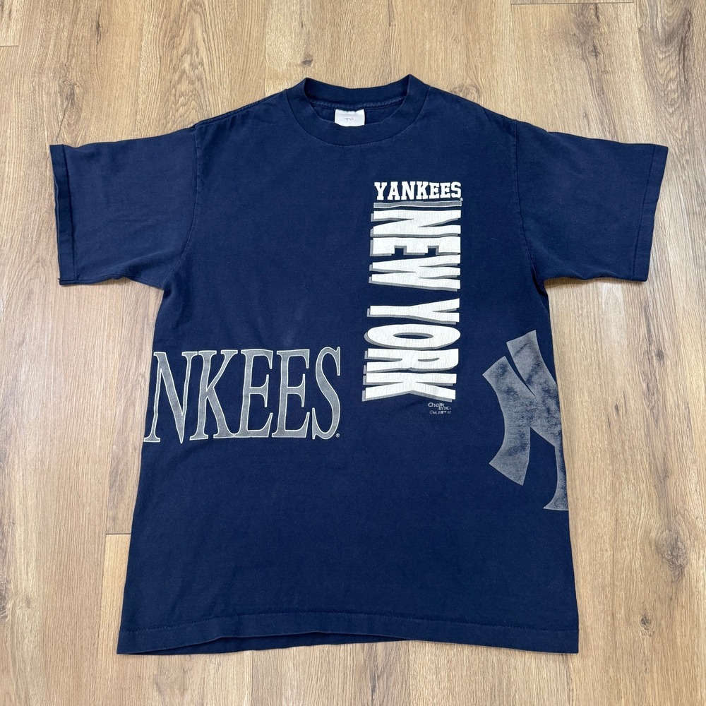 Vintage 1992 New York Yankees Chalk Line T-Shirt Mens Large Single Stitch USA